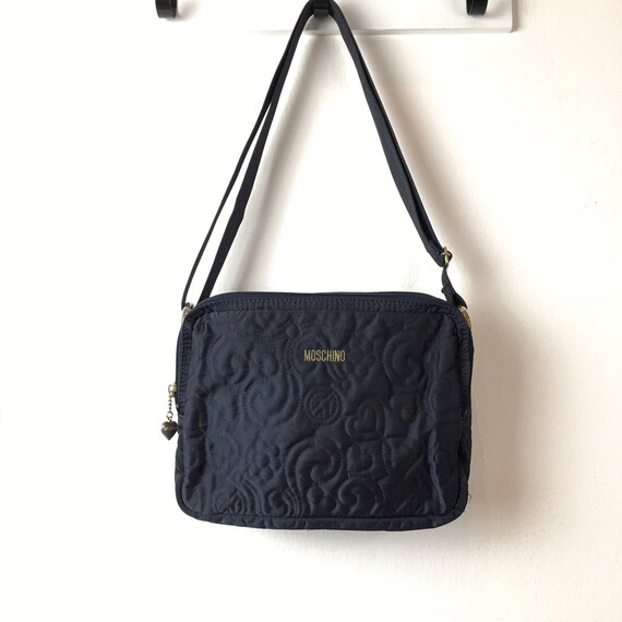 Vintage Moschino Embroidery Logo Crossbody Bag