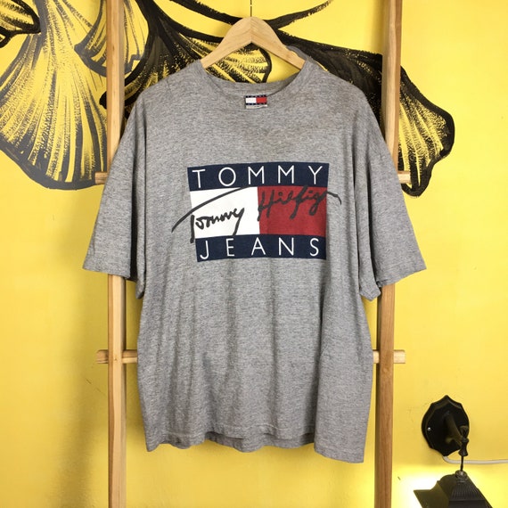 90s Tommy Hilfiger Big Logo Flag Iconic T Shirt - Etsy