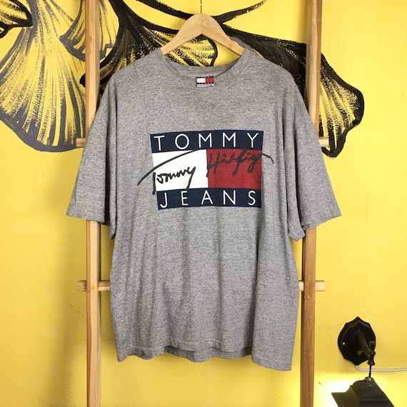 90s Tommy Hilfiger Big Logo Flag Iconic T Shirt - Etsy