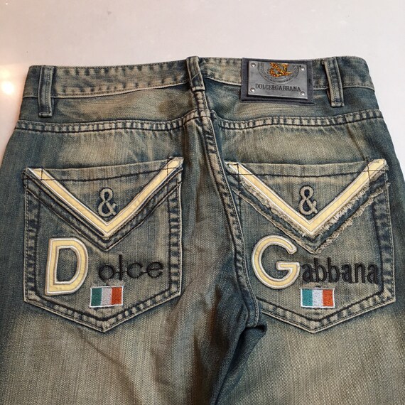 Vintage Dolce & Gabbana Embroidery Logo Denim Pants - Etsy Vintage Dolce & Gabbana Embroidery Logo Denim Pants - Etsy
