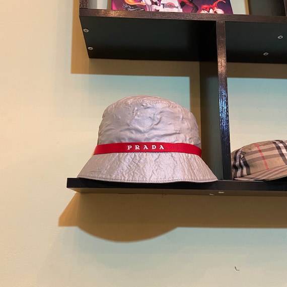 Prada Vintage 90s Silver Bucket Hat 