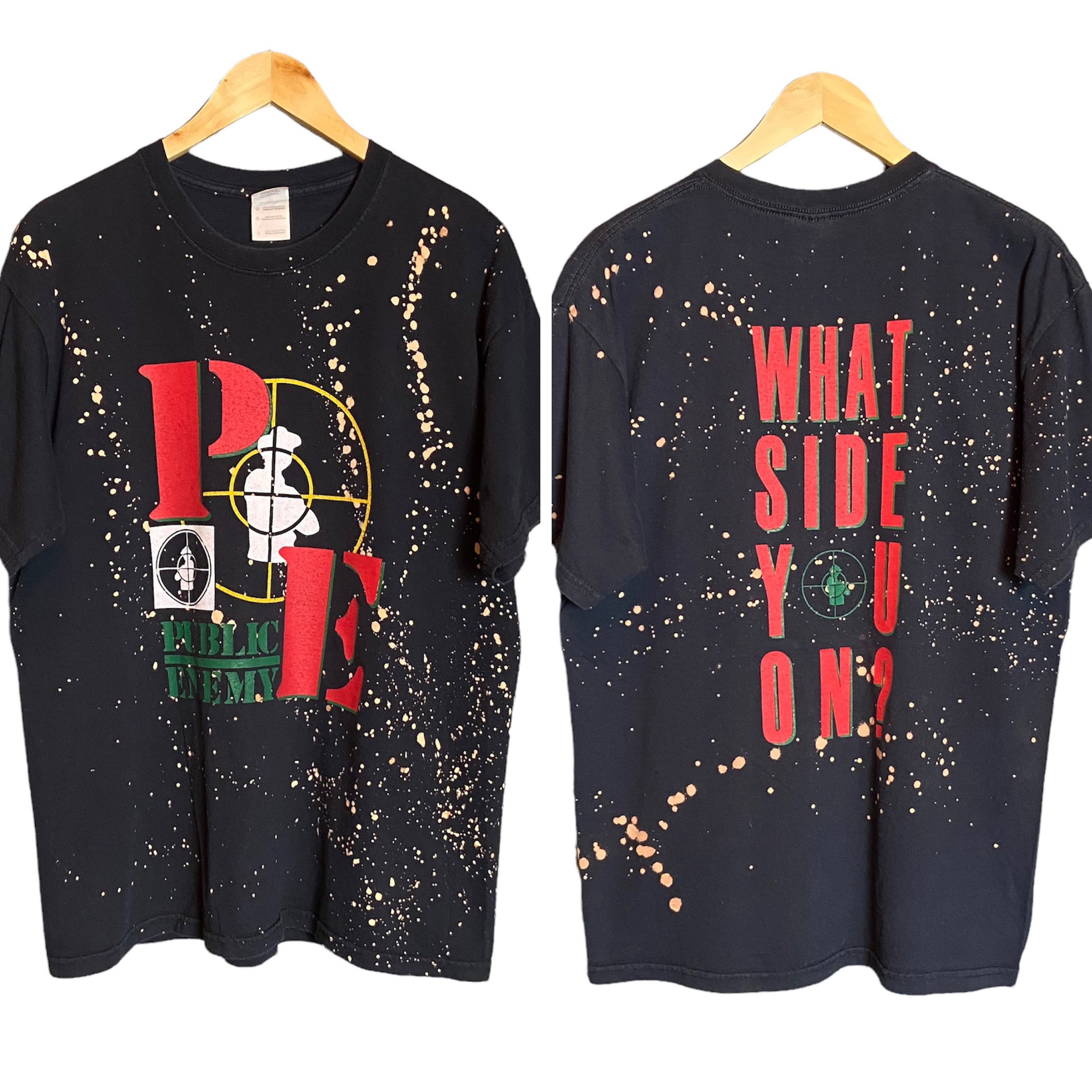 Vintage Public Enemy What Side You on Hiphop Rap Tee / Tie Dye