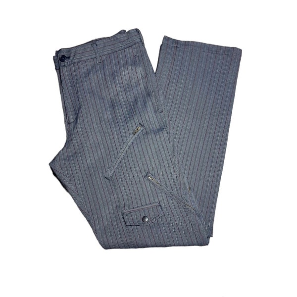 COMME des GARÇONS HOMME Cargo Striped Pattern Zipper Pants / Junya Watanabe Japanese Designer Trouser