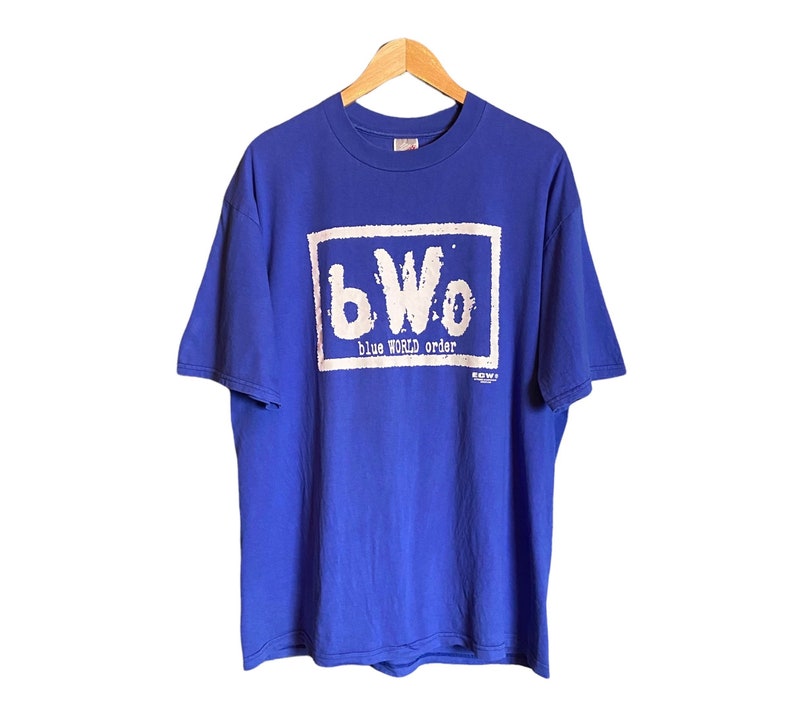 Vintage 90s BWO Blue Wold Order ECW NWO Wrestling T Shirt image 2