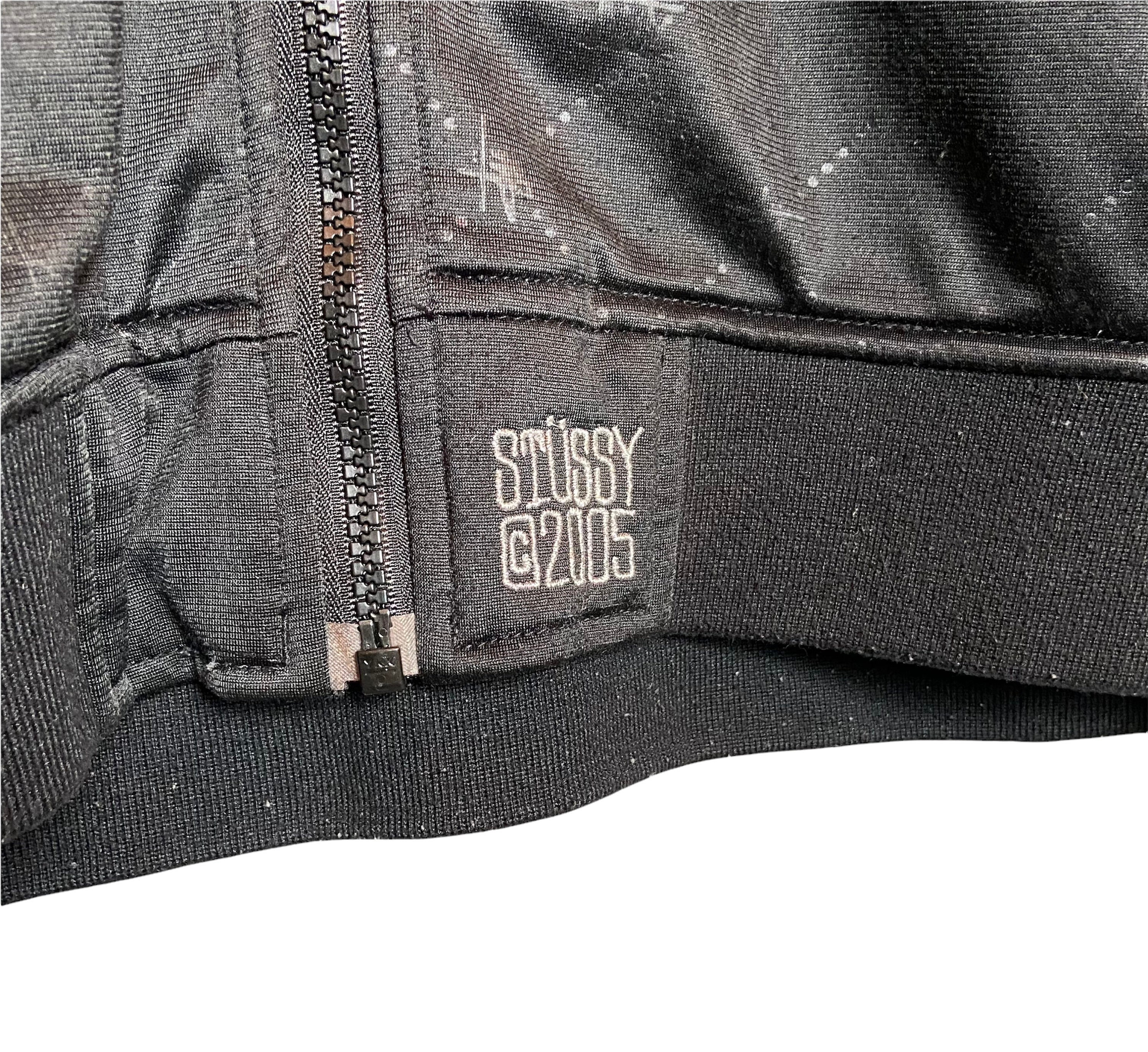 Vintage Stussy Monogram Logo Black Full Zip Track Top Jacket