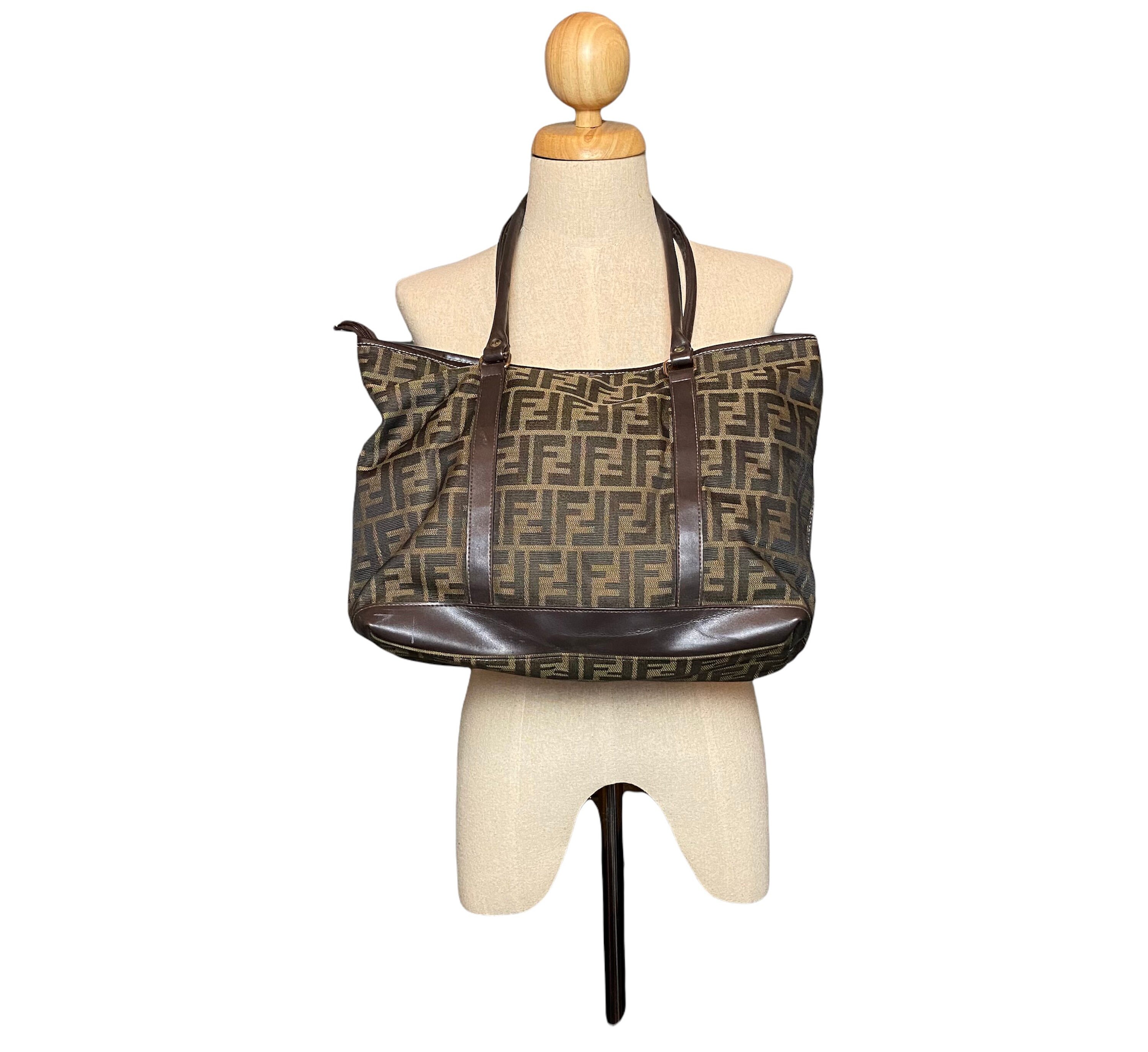 Fendi Zucca Vintage 90s Canvas Tote Bag / - Etsy