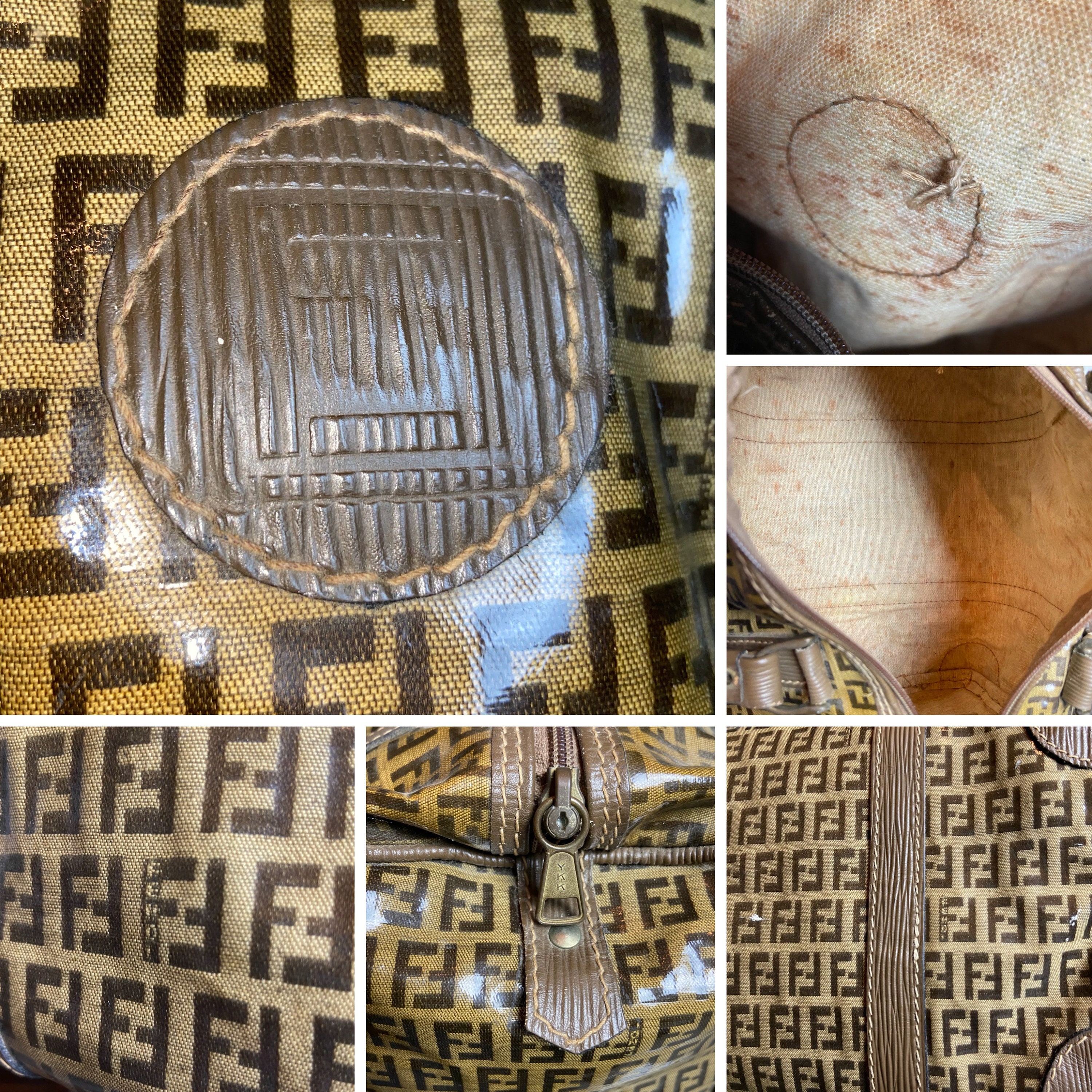 Fendi Monogram Iconic Patent Leather Duffel Speedy Bag / 
