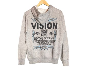 Vintage Vision Streetwear X Legends Never Die Pullover Hoodie / Skull / Skateboard