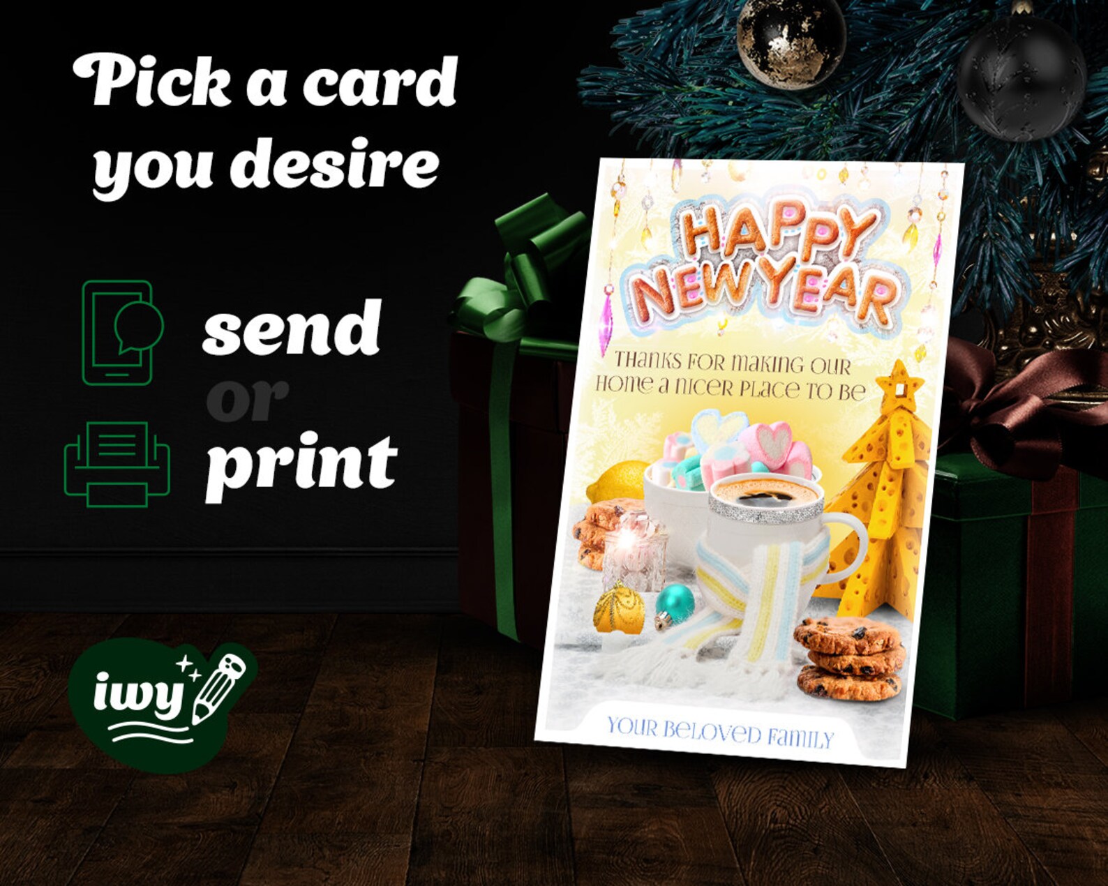 Happy New Year 2022 Digital Greeting Card for Mom Dad Son | Etsy