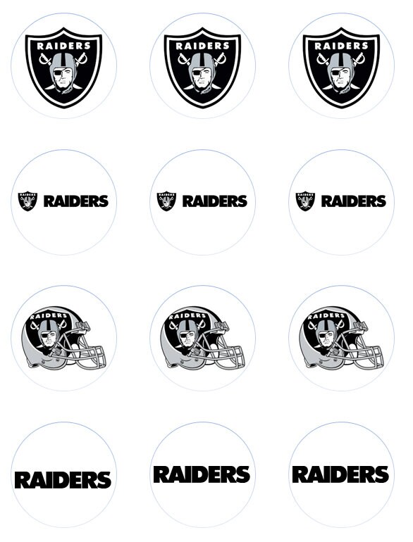 Raiders NFL Cupcake toppers 12pc, NFL Team Party Supplies, Football Party,  Superbowl, Superbowl party, Silver and Black Party, Las Vegas