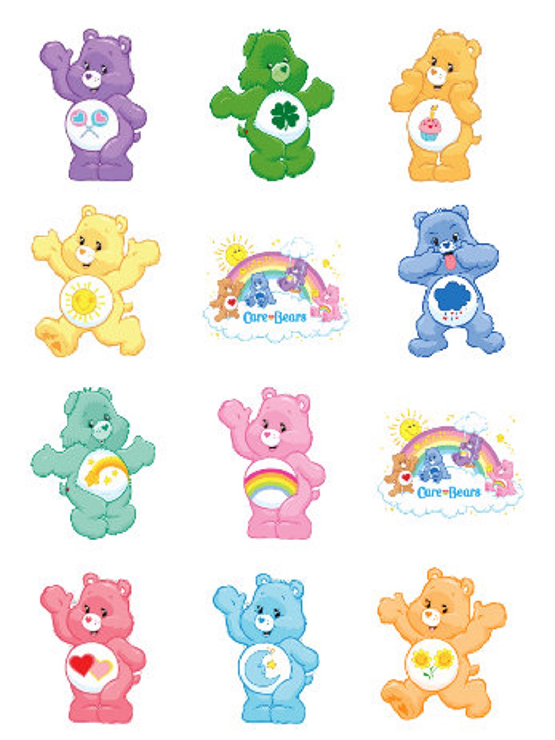 Care Bears 2 Pre-Cut Edible Images Multiple Sizes For: - Etsy