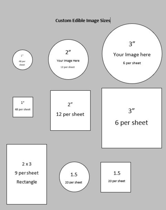Custom Images Precut Edible Images Multiple Sizes For Etsy