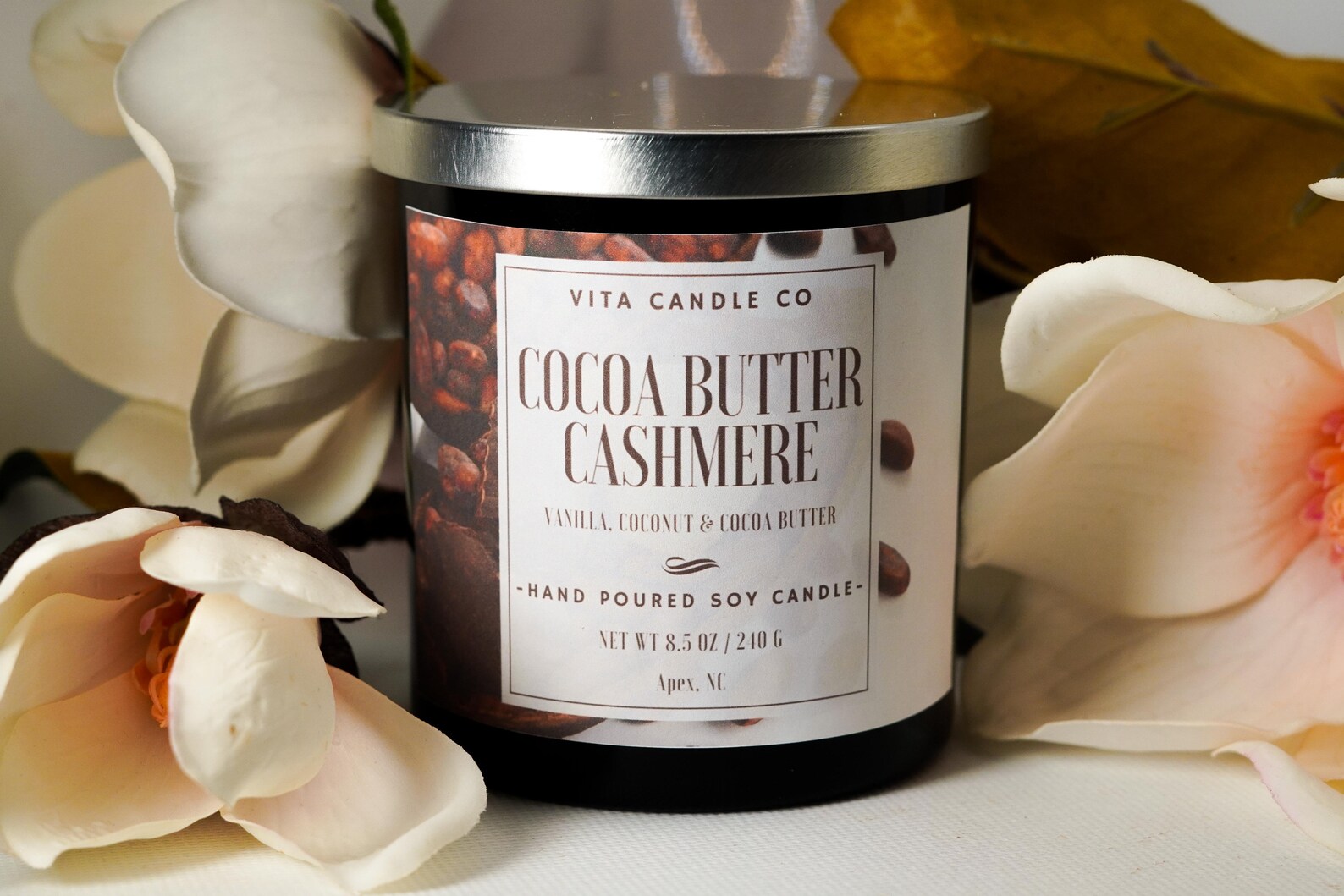 Cocoa Butter Cashmere Handmade 9oz Soy Candle, 100 Soy Wax, Gifts for