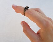 Rabbit ring for women, Bohemian ring accessory, Summer festival ring, Minimal animal ring, Adjustable ring,Antique brass hippie ring R5006ab