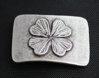 Good luck symbol Leaf belt buckle GS174 as Hippie belt buckle Four leaf clover accessory Boho belt buckle Four-leaf clover belt buckle