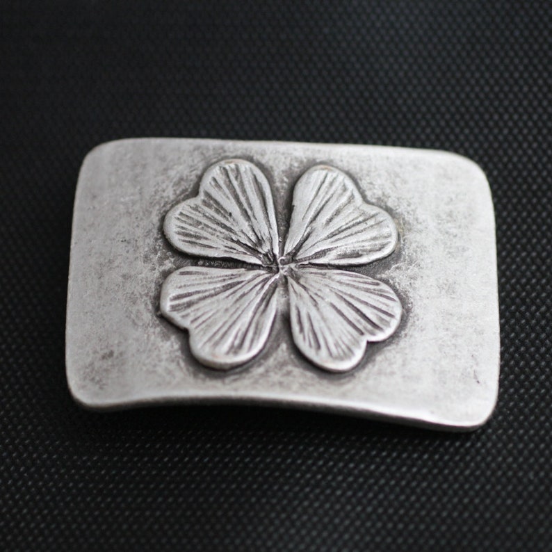 Good luck symbol Leaf belt buckle GS174 as Hippie belt buckle Four leaf clover accessory Boho belt buckle Four-leaf clover belt buckle