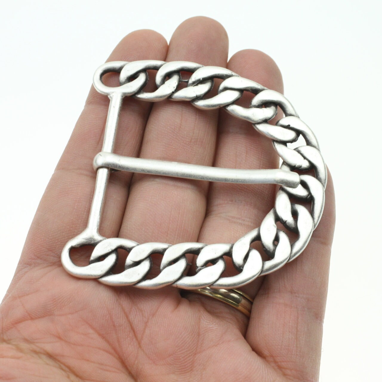 Chain belt buckle Silver chain buckle Round belt buckle Etsy