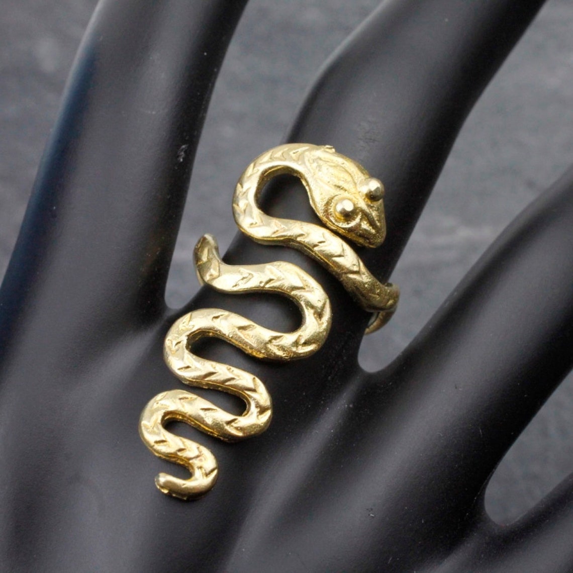 Snake Gold Ring Long Serpent Ring Wrapped Snake Ring Gold Etsy UK