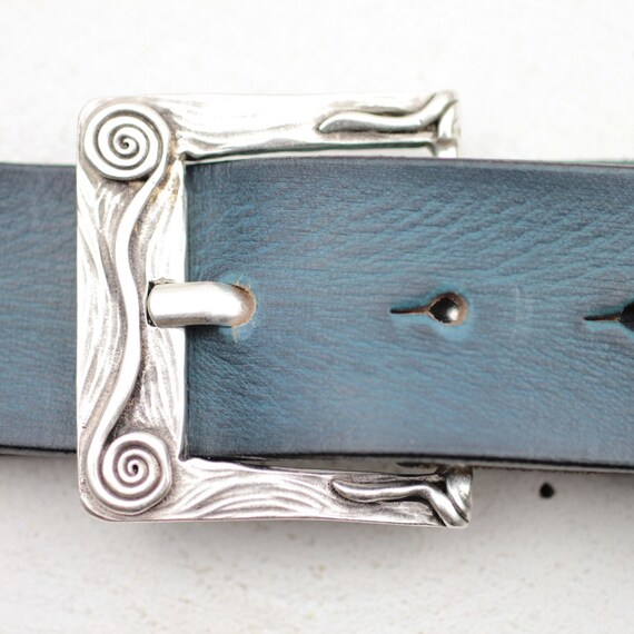 Square belt buckle Boho belt buckle Silver belt buckle Etsy