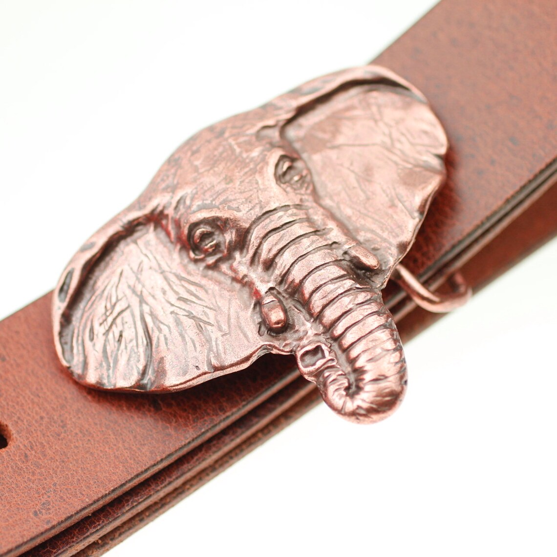Elephant Head Belt Buckle Leather Belt Accessories Antique Etsy