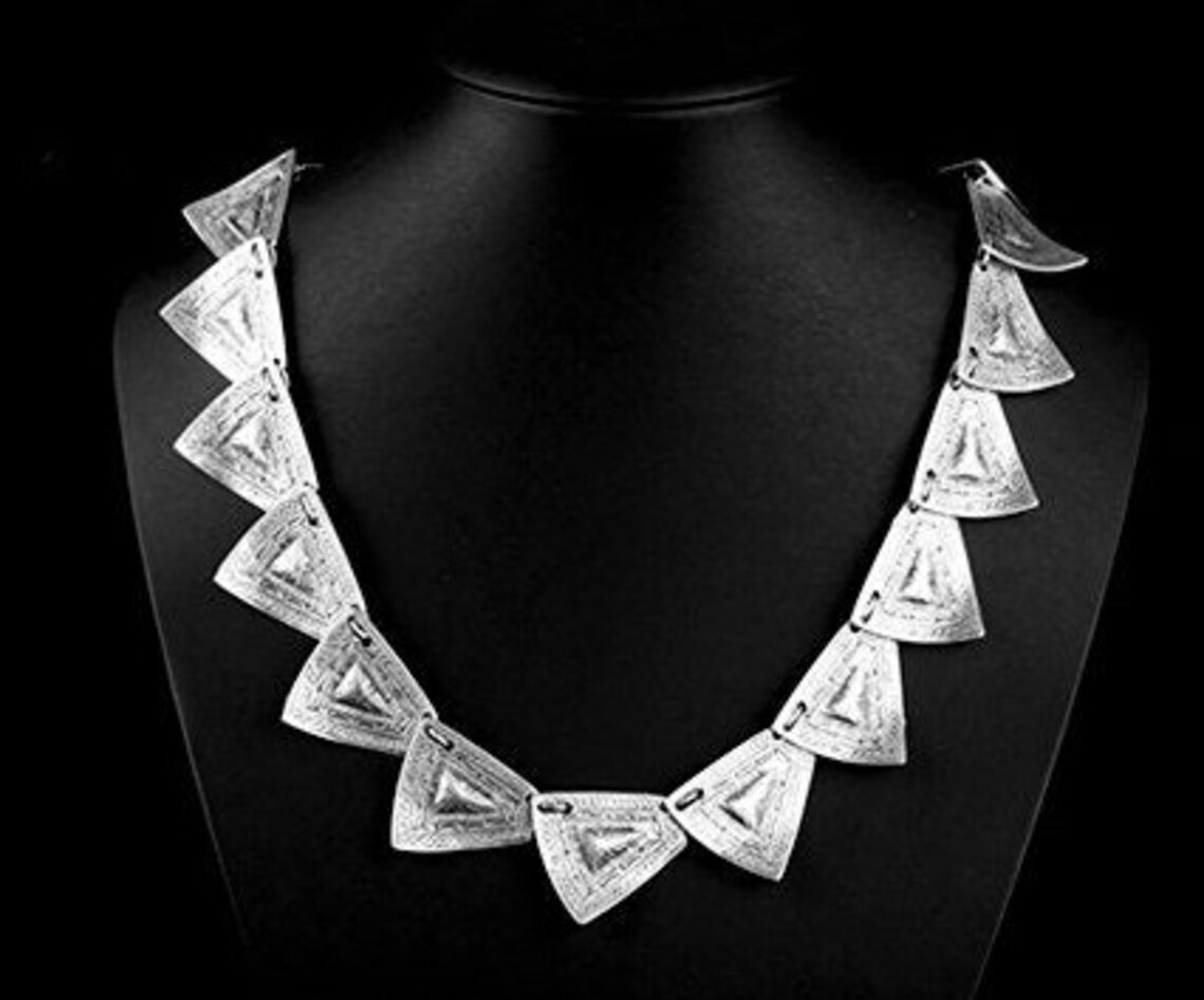Triangle Charm Necklace for Woman Bohemian Necklace Ethnic Etsy