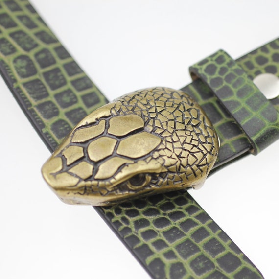 snake head belt buckle metal