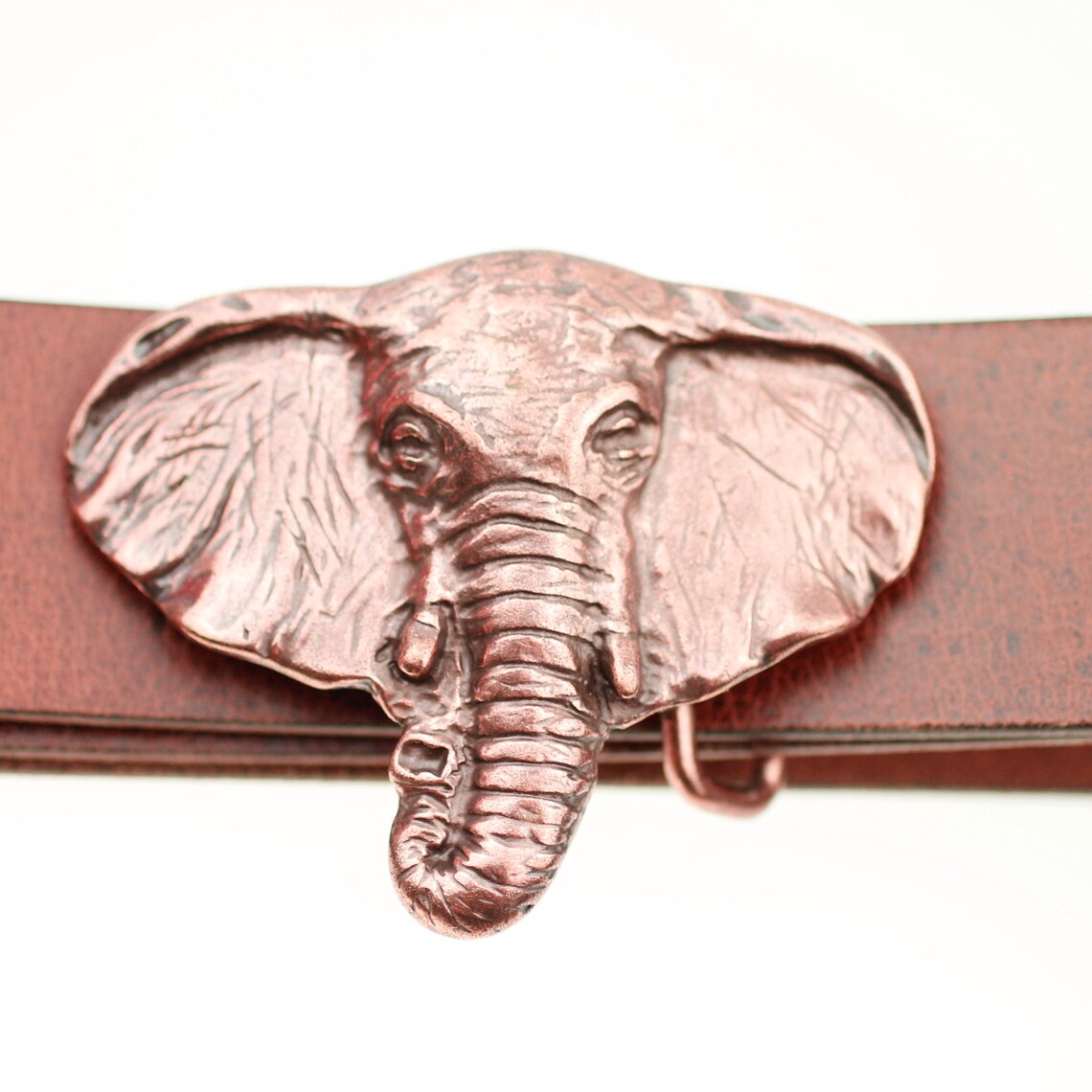 Elephant Head Belt Buckle Leather Belt Accessories Antique Etsy