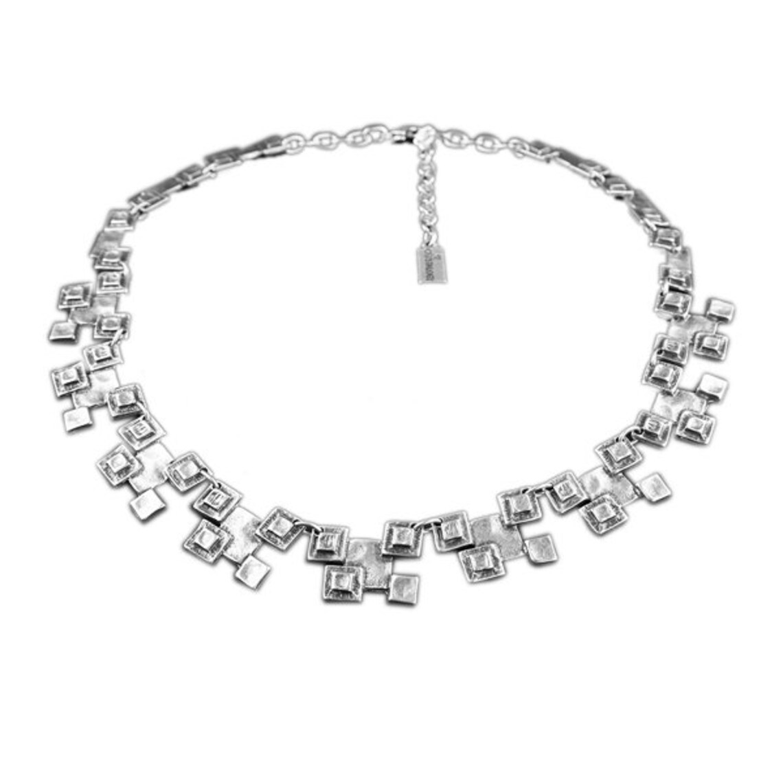 Square Charm Necklace Fancy Necklace Gothic Necklace Avant Etsy