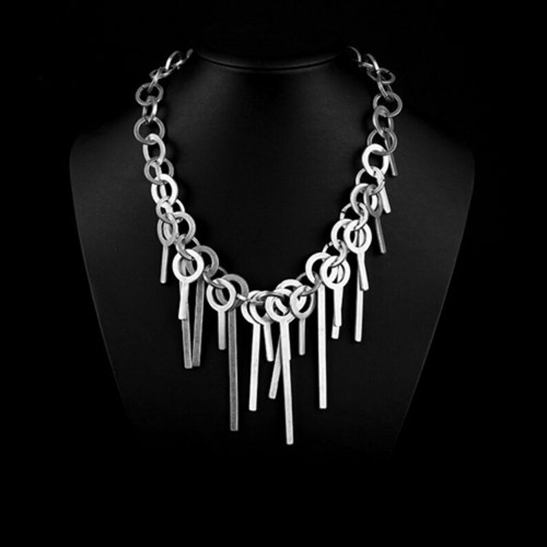 Silver Fancy Necklace Festival Necklace Sci Fi Necklace Etsy