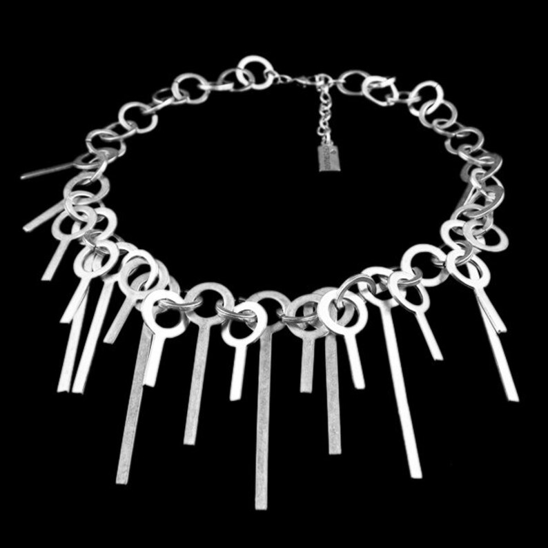 Silver Fancy Necklace Festival Necklace Sci Fi Necklace Etsy