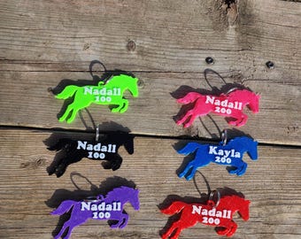 Custom Horse shaped Horse Blanket Tags - Personalized TPU Plastic Tags for Horse Blankets