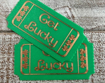 Get Lucky Ticket.  3d printed gag gift.  Funny st. patricks gift