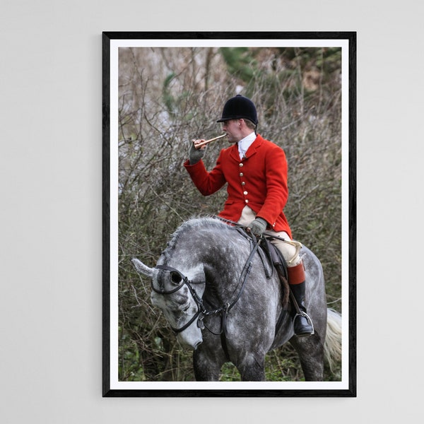 Blowing for Hounds - photographic print | canvas print | Horses and Hounds country sports art