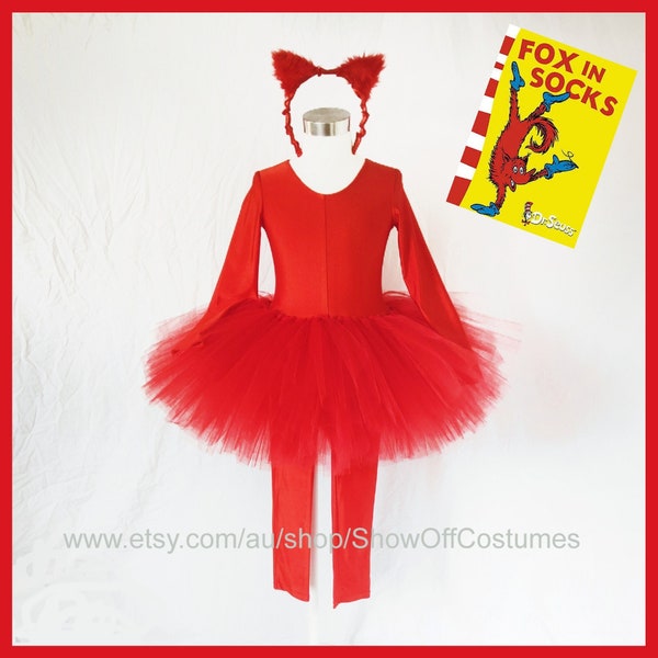 Dr Suess Fox in Socks Girls Tutu Book Week Costume Size 9-10