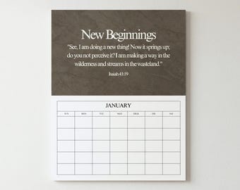 2026 Blank Christian Minimalist Calendar or Planner | Scripture Bible Verse Calendar