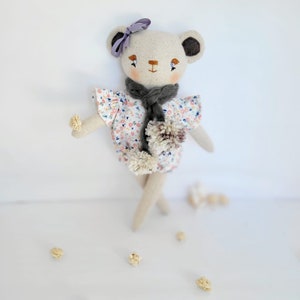 Handmade cloth Bear doll, Perfect girl gift, Beautiful for room decor