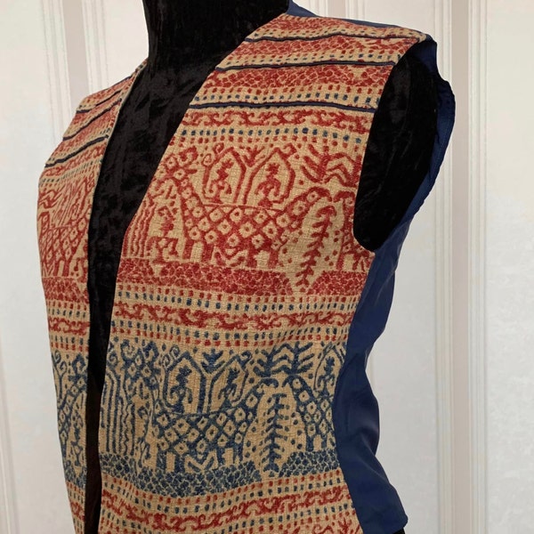 Reversible Hand Painted Vest with Studs by Fausco Di Roma