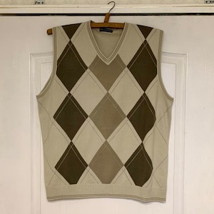 Vintage Argyle Sweater Vest: Unisex Knitwear