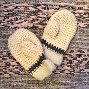 Vintage Knitted mittens Hand knitted mittens wool Handmade mittens