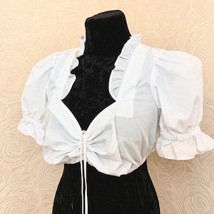 Vintage Dirndl Top Dirndl crop top Dirndl Blouses Puff sleeve crop top