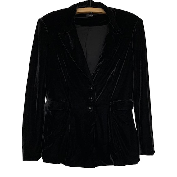 Wool and Velvet Blazer Jacket