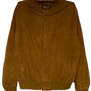 Vintage Suede bomber jacket Copper brown bomber Italian Leather bomber Vera Pelle