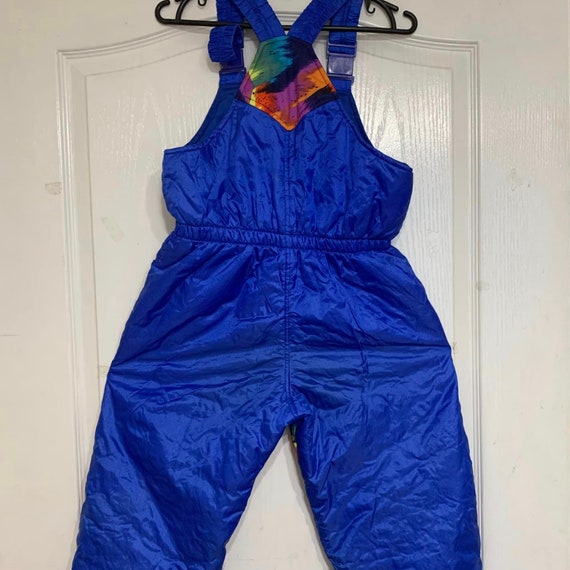 ヴィンテージネオンキッズスキースーツ：90年代ジュニアスノーパンツ