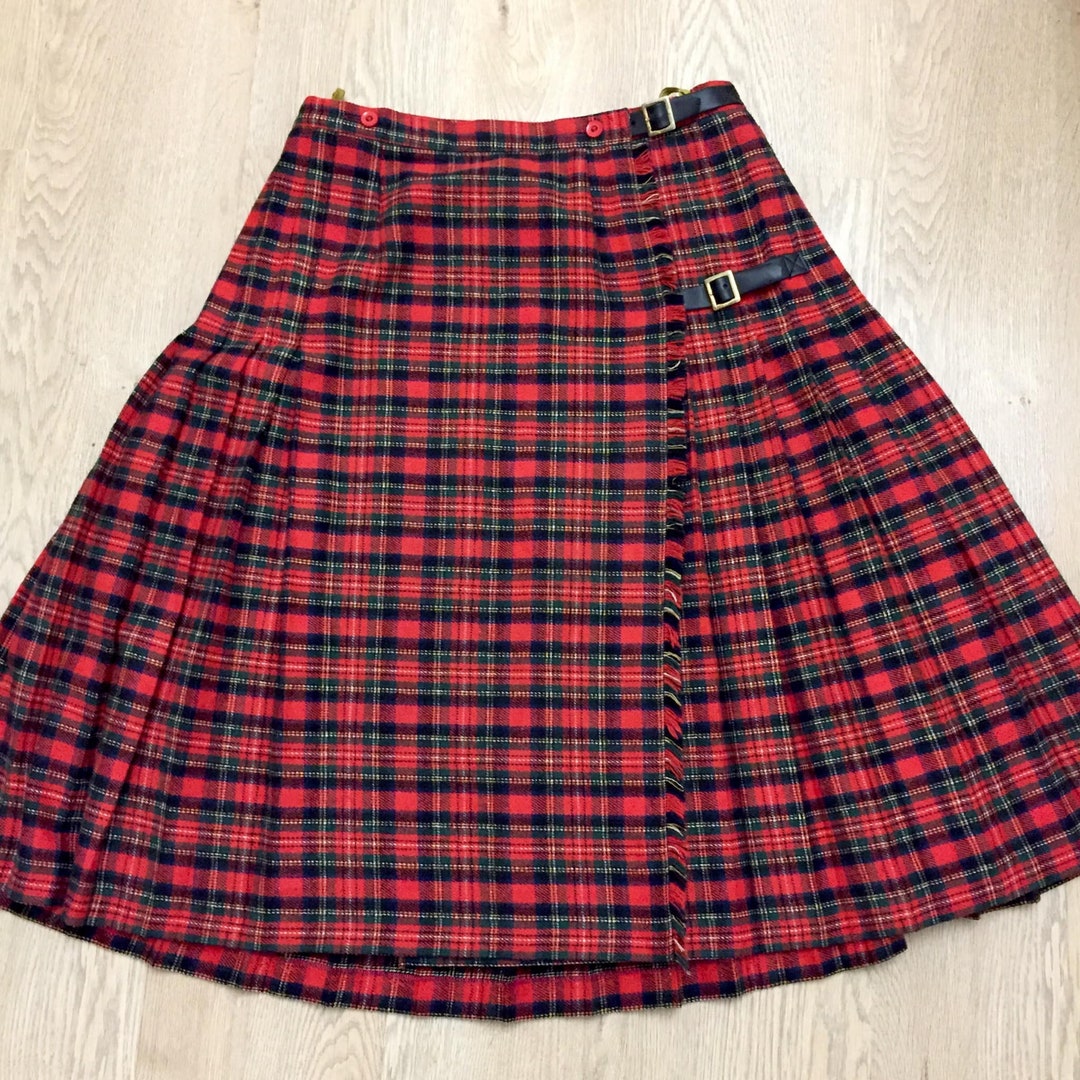 Vintage Women's Kilt Tartan Plaid Skirt Scottish Kilt - Etsy