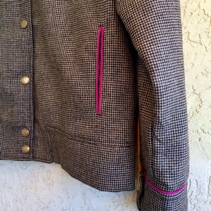 Vintage tweed jacket women Dark academia jacket  Retro short jacket  70s tweed jacket Size L