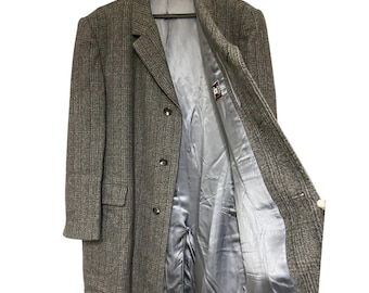 Vintage 80s Plaid Wool Blend Oversized Coat – Long Minimalist
