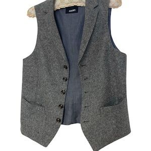 Chaleco vintage de los años 1900, chaleco gris para hombre, chaleco de lana