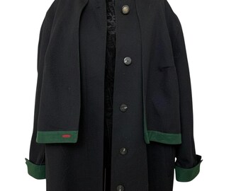Vintage Loden Long Coat XXL Alpaca Wool Winter Overcoat, Bavarian