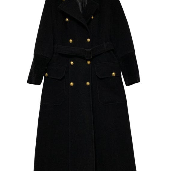 Vintage Black Long Wool Coat Victorian Double Breasted Pea Coat - Etsy