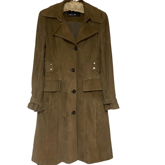 【vintage】suede long coat Vintage Suede Look Trench Coat | boohoo CA